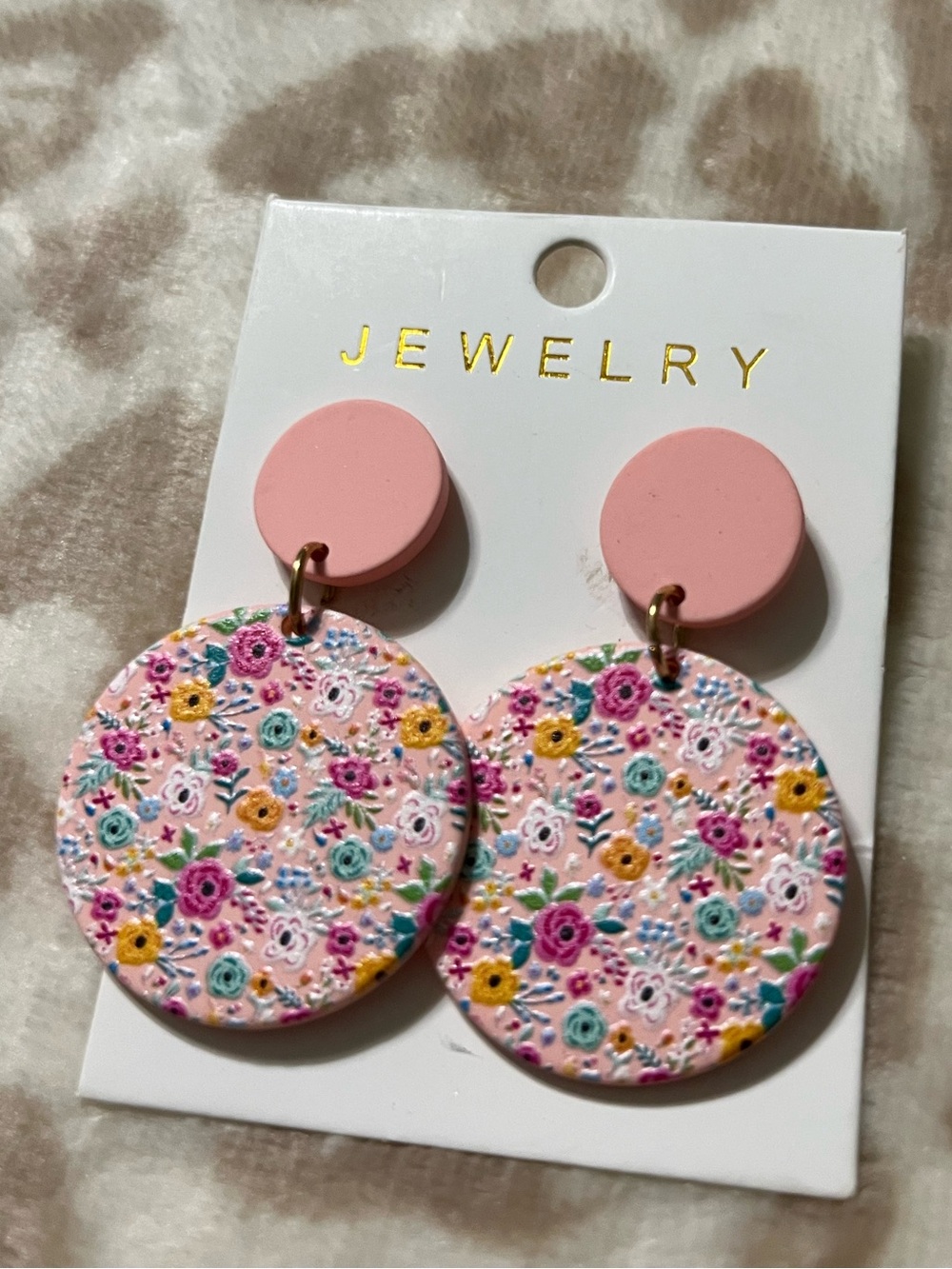 Pink Floral Disc Drop Earrings - Kids Accessories